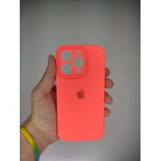 Силіконовий оригінальний чохол RoundCam для Apple iPhone 14 Pro (50) Кораловий.