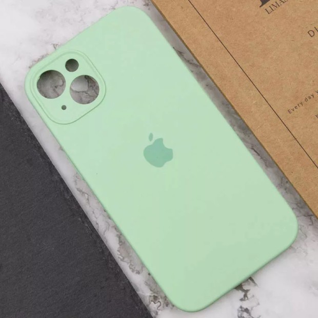 Силіконовий оригінальний чохол RoundCam для Apple iPhone 15 (21) бірюзовий.