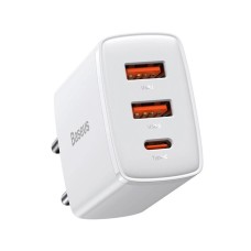 СЗУ-адаптер Baseus Compact 30W QC + PD (2USB / 1Type-C) (Белый) CCXJ-E02