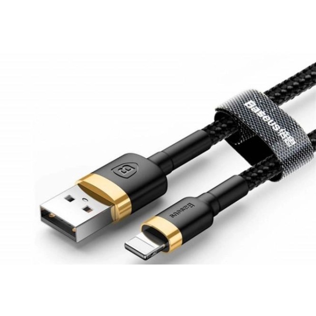 USB-кабель Baseus Cafule Special Edition 2.4A (1м) (Lightning) (Золотий / Чорний) CALKLF-BV1