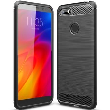 Силикон Polished Carbon Moto E6 Play (Чёрный)