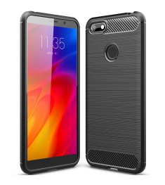 Силикон Polished Carbon Moto E6 Play (Чёрный)
