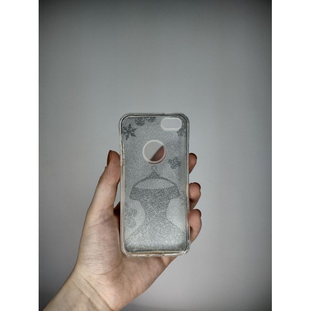 Срібний глиттерний силіконовий чохол для Apple iPhone 5  /  5s  /  SE
