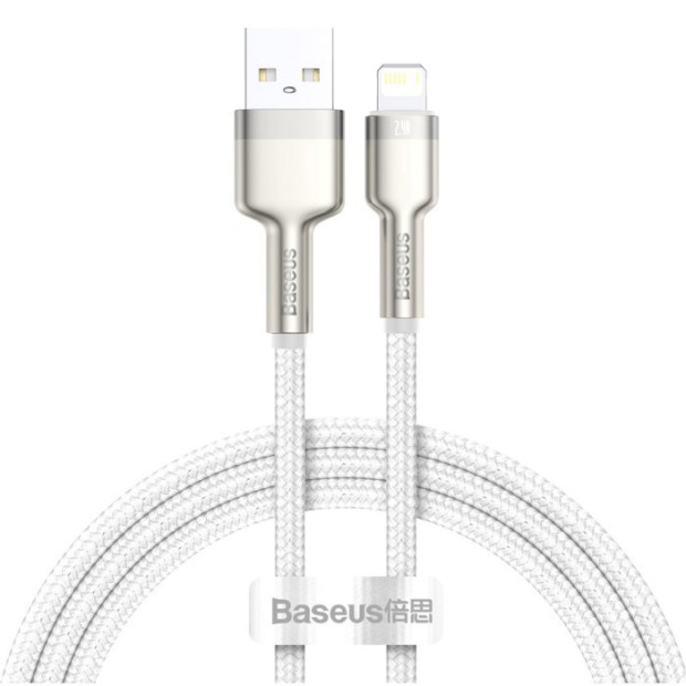 USB-кабель Baseus Cafule Metal Data 20W (1м) (Type-C на Lightning) (Білий) (Знижка) (Категорія 1)