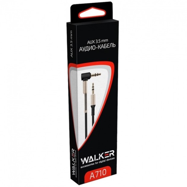 Кабель-AUX Walker A710 Elbow (3.5 мм на 3.5 мм) (Чорний)