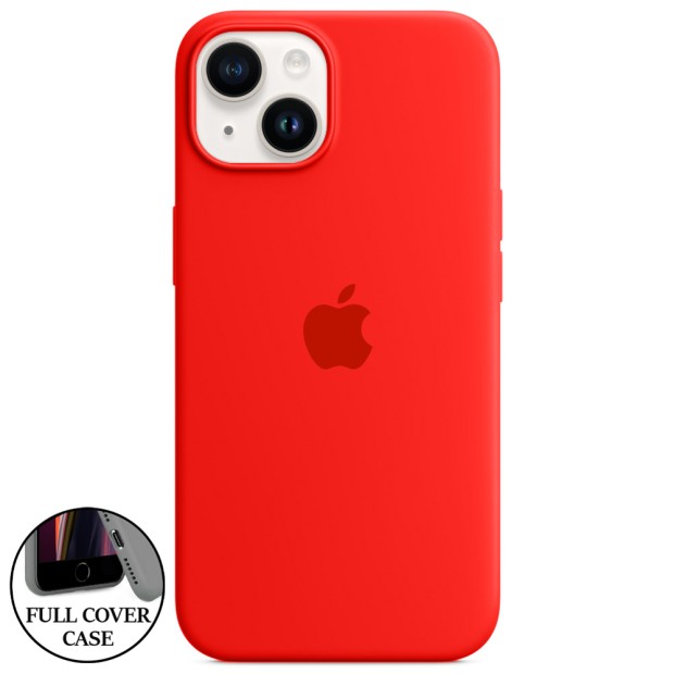 Силіконовий оригінальний чохол круглої форми Apple iPhone 14 (05) кольору Product RED