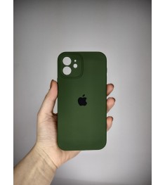 Силіконовий оригінальний чохол RoundCam для Apple iPhone 12 (73) Лісовий Зелений..