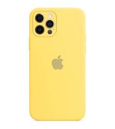Силіконовий Оригінальний Круглий Чохол для Apple iPhone 12 Pro Max (13) Жовтий