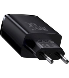 Адаптер Baseus Compact 30W QC + PD (2USB  /  1Type-C) (Чорний) CCXJ-E01