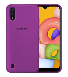 Силикон Original 360 Case Logo Samsung Galaxy A01 (2020) (Сиреневый)