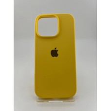 Силіконовий оригінальний чохол круглої форми для Apple iPhone 16 Pro (13) Жовтий