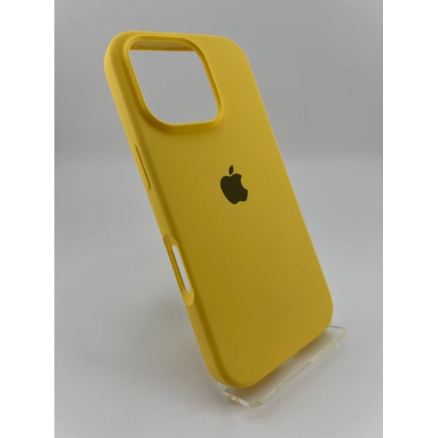 Силіконовий оригінальний чохол круглої форми для Apple iPhone 16 Pro (13) Жовтий