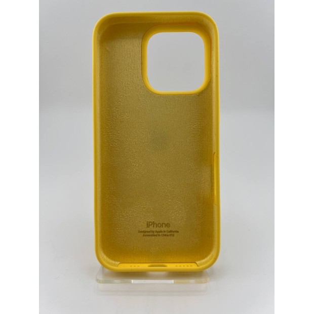Силіконовий оригінальний чохол круглої форми для Apple iPhone 16 Pro (13) Жовтий