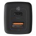 Адаптер живлення Baseus GaN2 Lite 65W (1 USB  /  1 Type-C) (Чорний) CCGAN2L-B01