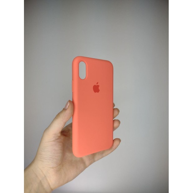 Силіконовий оригінальний чохол Apple для iPhone X  /  XS (рожевий цитрус)