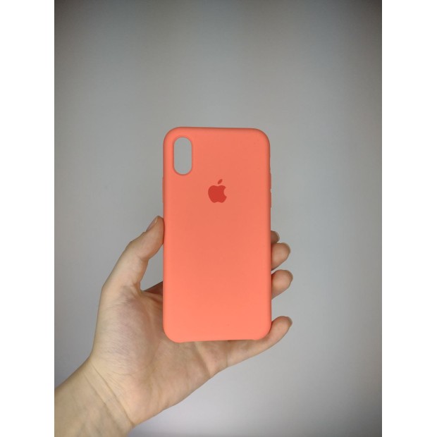 Силіконовий оригінальний чохол Apple для iPhone X  /  XS (рожевий цитрус)