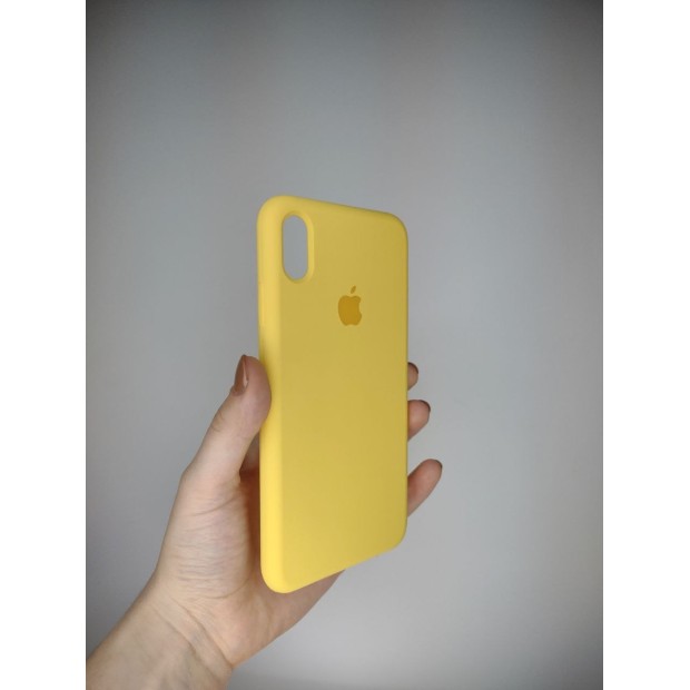 Оригінальний силіконовий чохол Apple для iPhone XS Max (Жовтий кремовий)