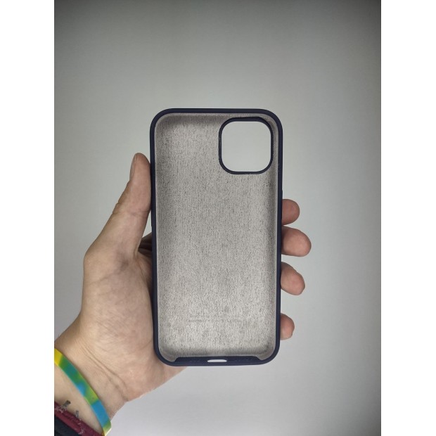 Силіконовий оригінальний круглий чохол для Apple iPhone 13  /  14 (72) Баклажан