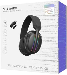Бездротові ігрові накладні навушники-гарнітура Gaming Glimmer (Чорні) WHGL000220..