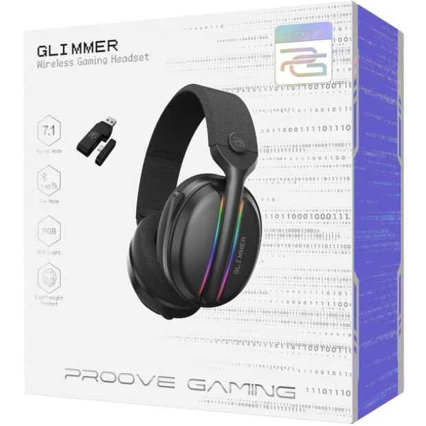 Беспроводные игровые накладные наушники-гарнитура Gaming Glimmer (Black) WHGL00022001