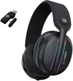 Бездротові ігрові накладні навушники-гарнітура Gaming Glimmer (Чорні) WHGL000220..