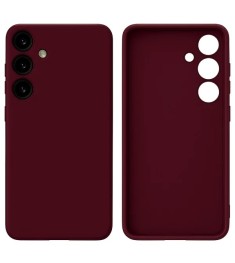 Силіконовий оригінальний преміум-чохол для Samsung Galaxy S25 (ShutCam) (бордови..