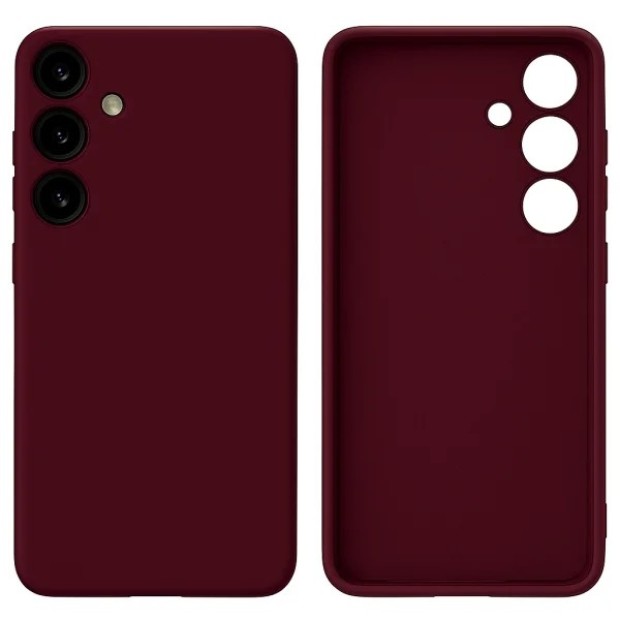 Силіконовий оригінальний преміум-чохол для Samsung Galaxy S25 (ShutCam) (бордовий)