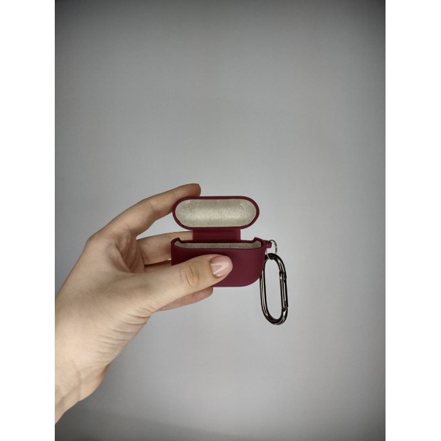 Чохол для навушників Full Silicone Case with Microfiber Apple AirPods Pro 2 (57) Марсала