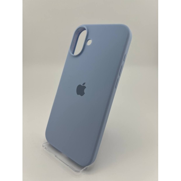 Оригінальний круглий чохол із силікону для Apple iPhone 16 Plus (15) бузкового кольору.