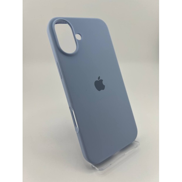 Оригінальний круглий чохол із силікону для Apple iPhone 16 Plus (15) бузкового кольору.