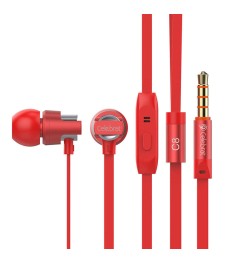 Дротові навушники-гарнітура вакуумні Celebrat C8 (Червоні)