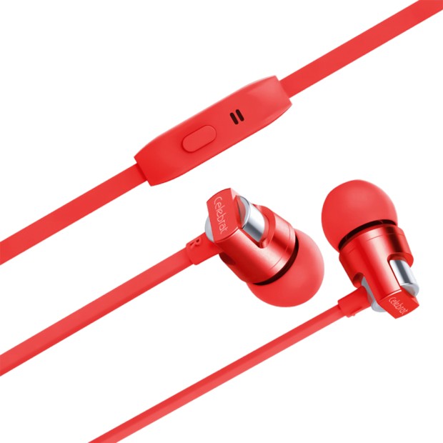 Проводные наушники-гарнитура вакуумные Celebrat C8 (Red)