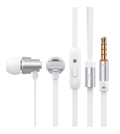 Провідні навушники-гарнітура вакуумні Celebrat C8 (Сріблястий)