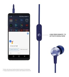 Проводные наушники-гарнитура вакуумные JBL C200SI (Blue) K