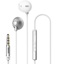 Проводные наушники-гарнитура вкладыши Baseus Enock H06 (Silver)