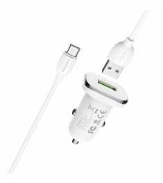 Адаптер живлення Borofone BZ12A з підтримкою QC 3.0 та кабелем Type-C (білий)