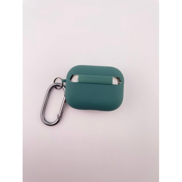 Чохол для навушників Full Silicone Case with Microfiber Apple AirPods Pro 2 (55) в кольорі темно-зеленому