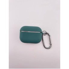 Чохол для навушників Full Silicone Case with Microfiber Apple AirPods Pro 2 (55) в кольорі темно-зеленому