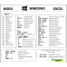 Наклейка з гарячими клавішами Word  /  Windows  /  Excel (Прозорий / Чорний) XK-MCR-WWEB