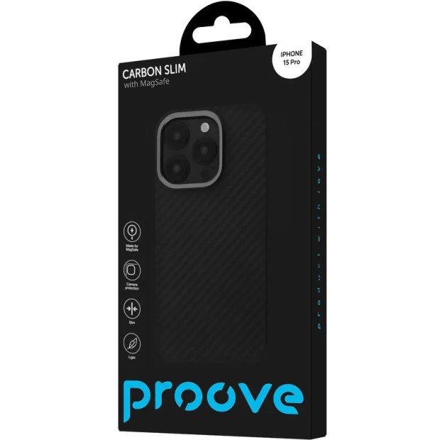 Proove Carbon Slim Cover MagSafe для Apple iPhone 15 Pro (Чорний)