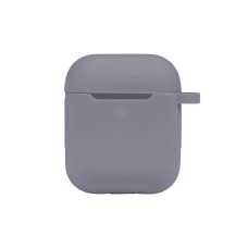 Чехол для наушников Full Silicone Case Logo Apple AirPods 1/2 (34) Lavender Gray