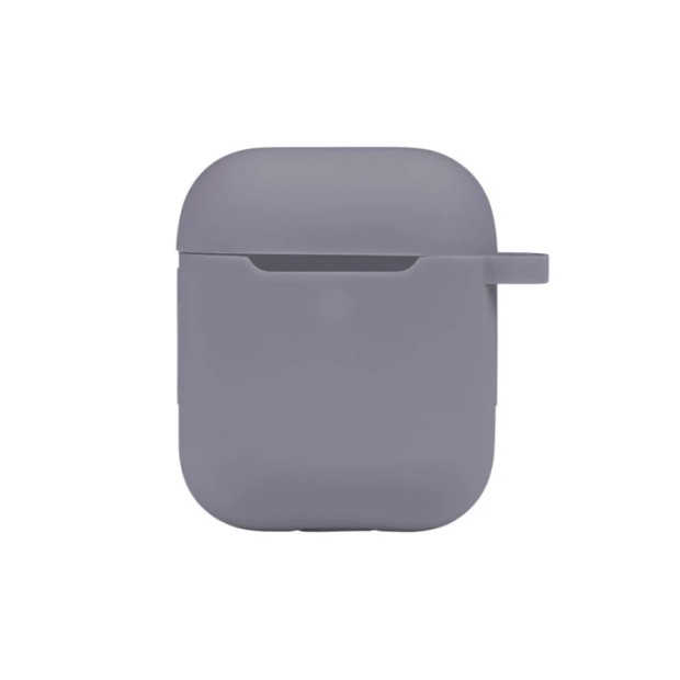 Чехол для наушников Full Silicone Case Logo Apple AirPods 1/2 (34) Lavender Gray