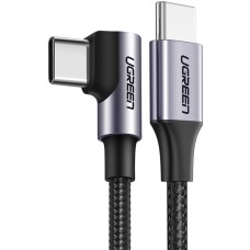 USB-кабель UGREEN US255 Angled 60W (2m) (Type-C to Type-C) (Black/Gray) (50125)