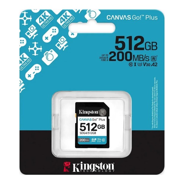 Карта пам'яті Kingston Canvas Go! Plus SDXC 512GB (Class 10) (A2) (SDCG4)