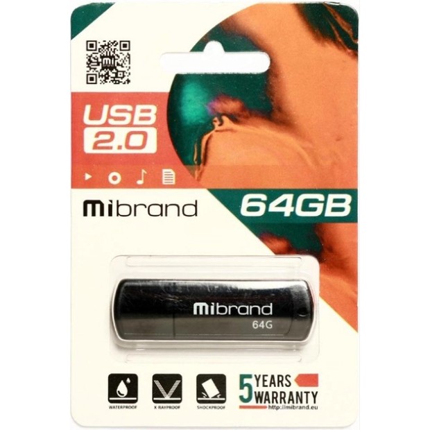 USB 2.0 флеш-накопитель Mibrand Grizzly 64Gb