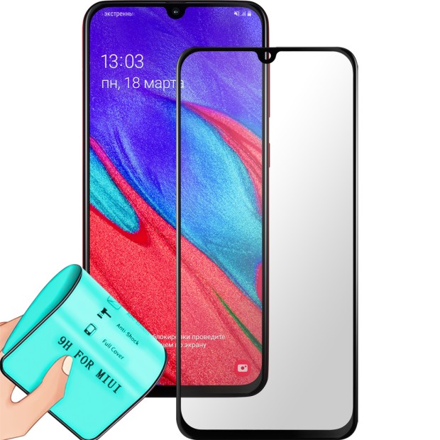 Захисне скло 5D Ceramic для Samsung Galaxy A40 (2019) Чорне