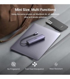 Перехідник UGREEN CM512 (USB-C на 2USB 3.0  /  HDMI  /  RJ45  /  SD / TF  /  AUX..