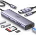 Перехідник UGREEN CM512 (USB-C на 2USB 3.0  /  HDMI  /  RJ45  /  SD / TF  /  AUX 3.5 мм  /  PD) (Сірий)