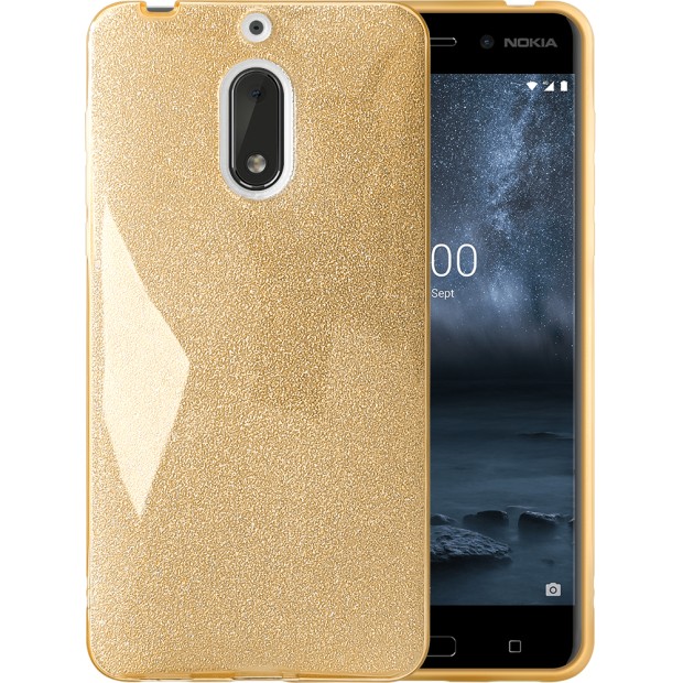 Силикон Glitter Nokia 6 (Золотой)