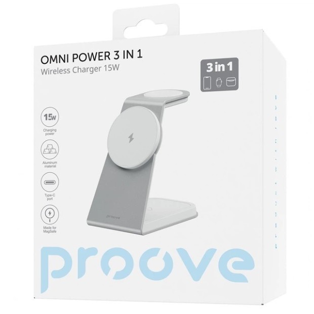 Бездротовий зарядний пристрій Proove Omni Power 3in1 (Білий) WSOP15020002